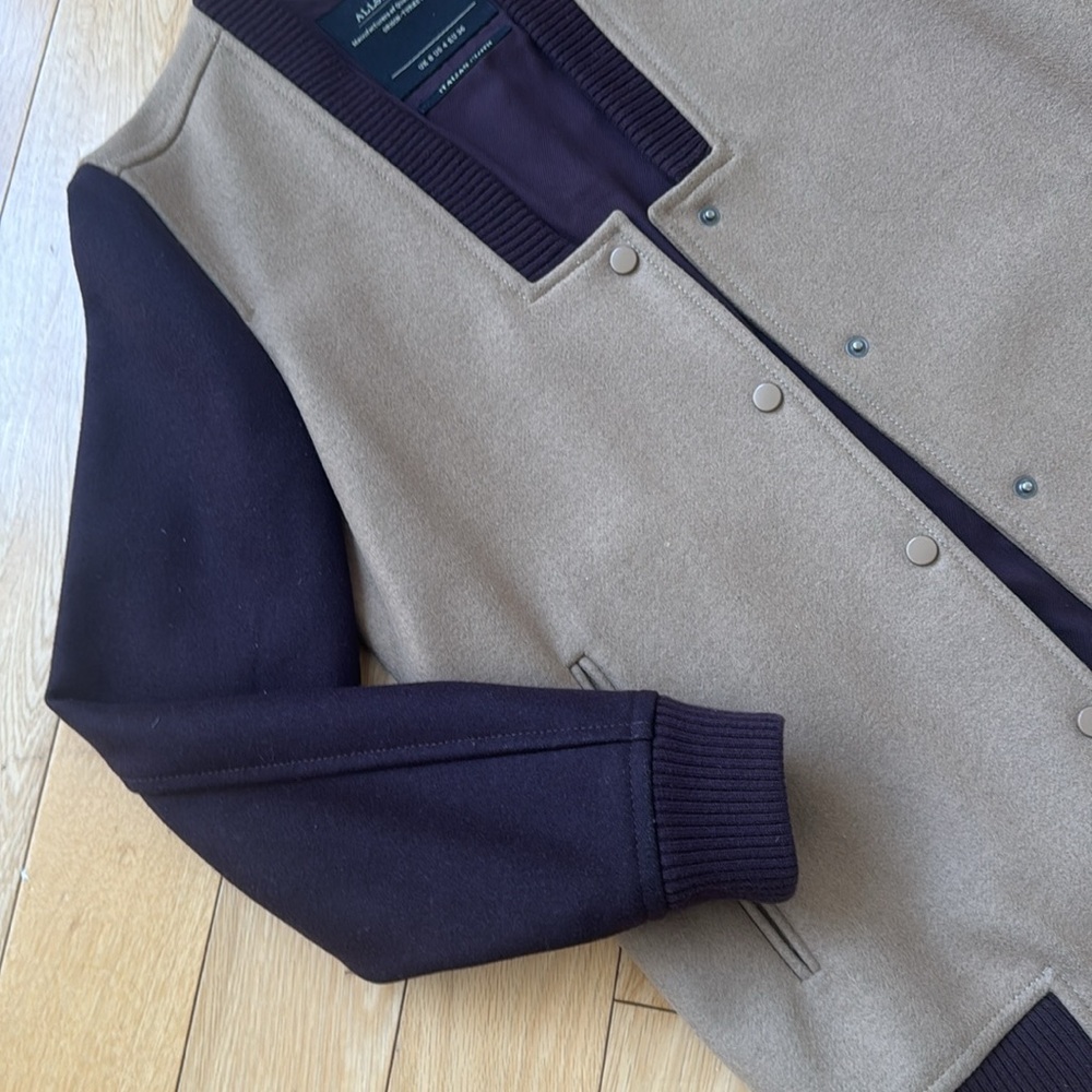 All Saints Lucas Wool Bomber Women’s Varsity Jacket - Picture 3 of 9